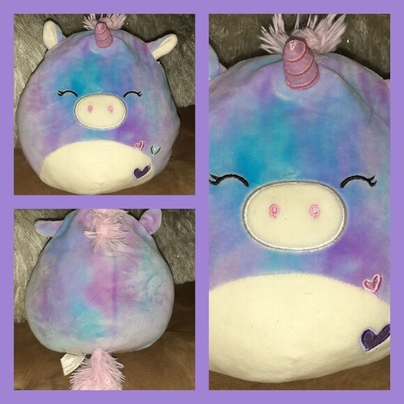 SQUISHMALLOW 9 IN. AURORA THE TIE DYE UNICORN~PLUSH KELLY TOY 9" - Picture 1 of 1